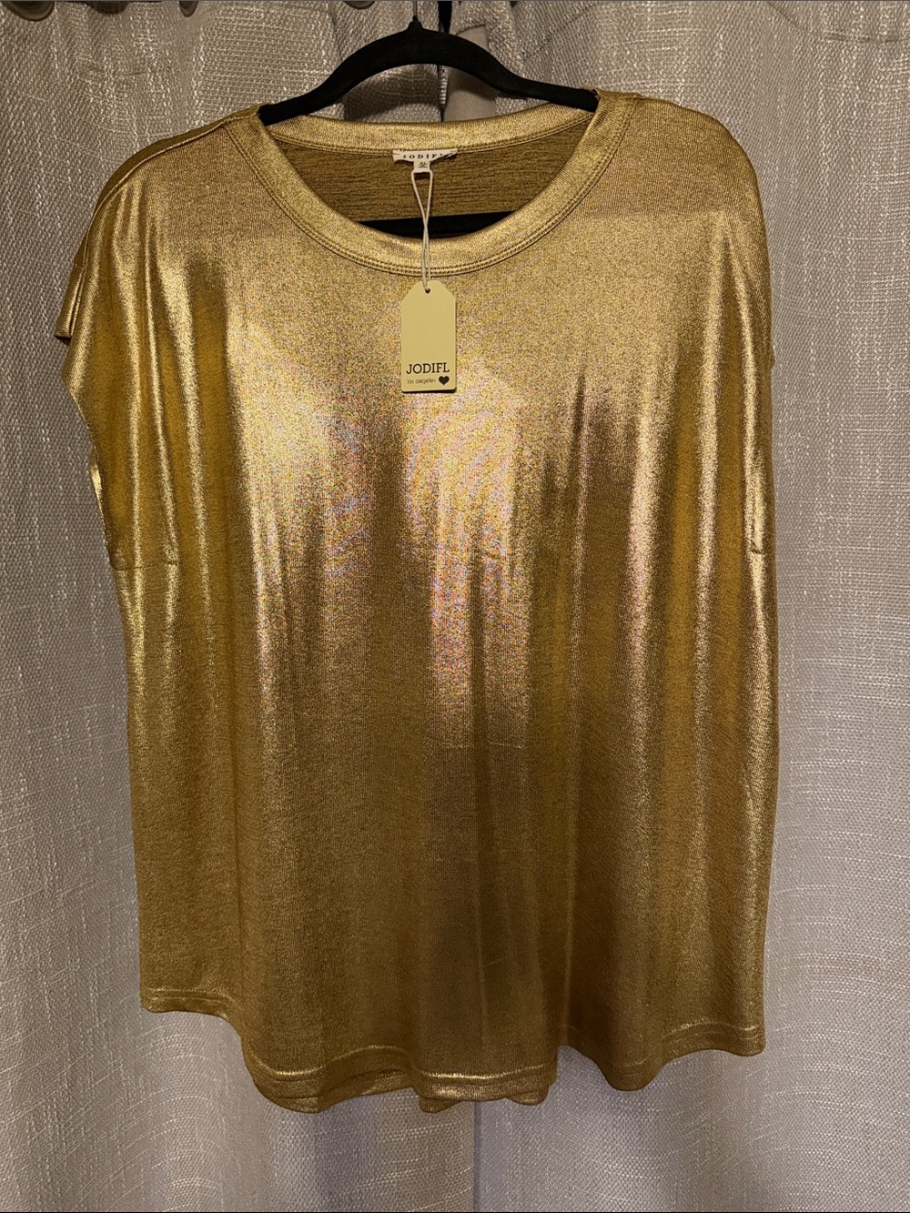 JODIFL Shimmery Gold Short Sleeve Tee